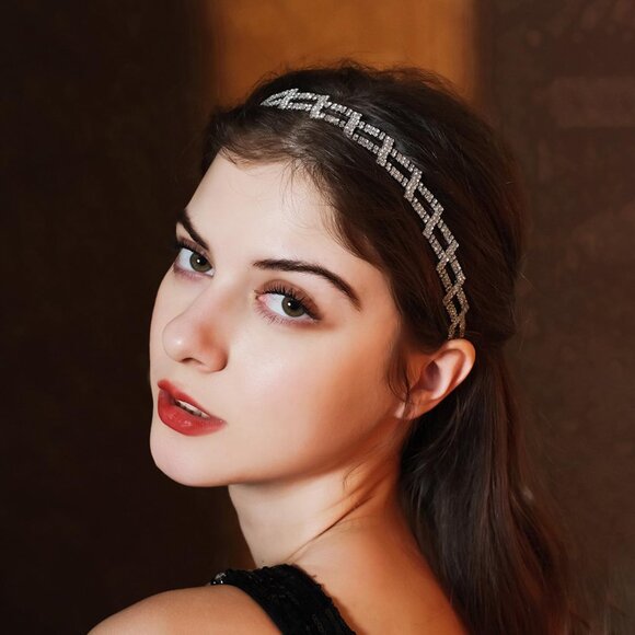 Fashion Rhinestones Headband Crown For First Communion, Wedding, Pageant Sliver - Picture 4 of 7